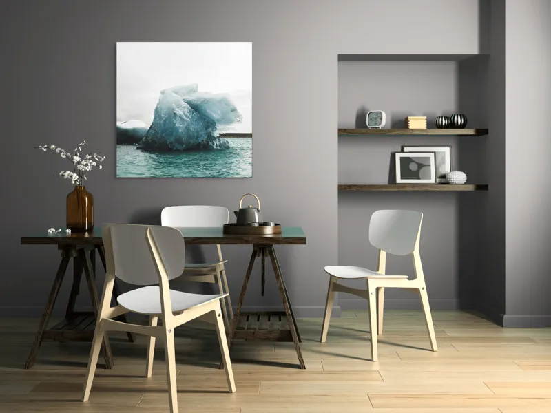 Tablou Canvas, "Gheață plutitoare în mare glaciară", Gheață, Ocean, Albastru, Cer, Nor, Natură, Rece, Arctic, Peisaj, Calm, 100 x 100 cm – poza 6
