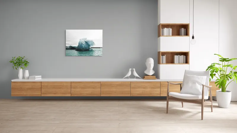 Tablou Canvas, "Gheață plutitoare în mare glaciară", Gheață, Ocean, Albastru, Cer, Nor, Natură, Rece, Arctic, Peisaj, Calm, 100 x 70 cm – poza 6