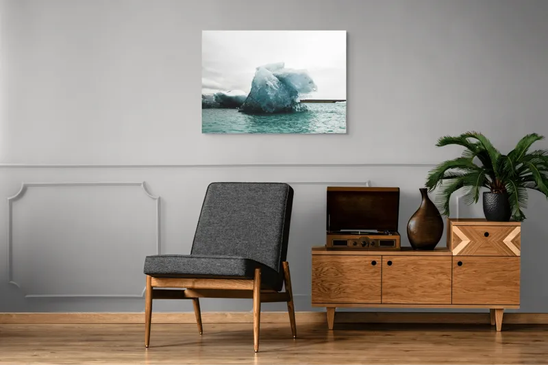Tablou Canvas, "Gheață plutitoare în mare glaciară", Gheață, Ocean, Albastru, Cer, Nor, Natură, Rece, Arctic, Peisaj, Calm, 100 x 70 cm – poza 8