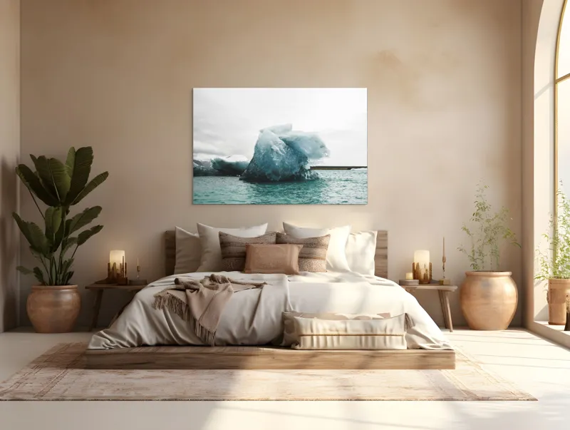 Tablou Canvas, "Gheață plutitoare în mare glaciară", Gheață, Ocean, Albastru, Cer, Nor, Natură, Rece, Arctic, Peisaj, Calm, 150 x 100 cm – poza 4