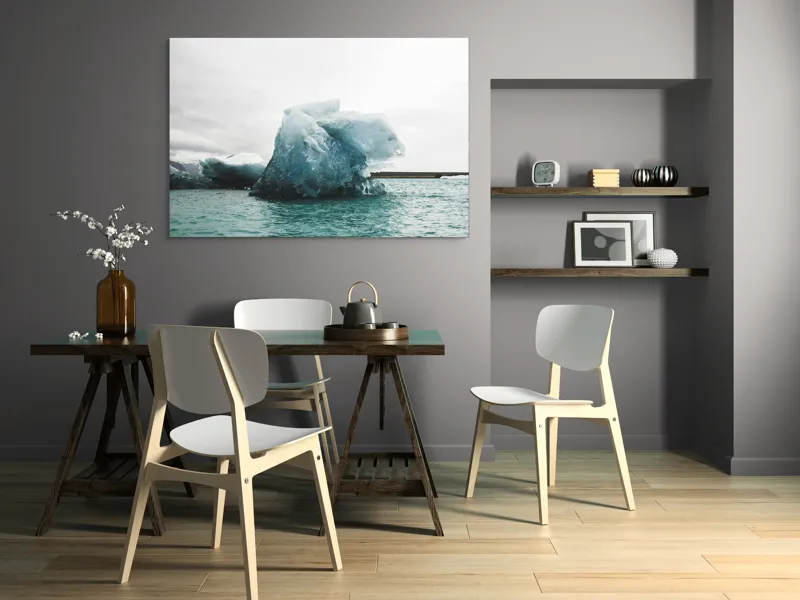 Tablou Canvas, "Gheață plutitoare în mare glaciară", Gheață, Ocean, Albastru, Cer, Nor, Natură, Rece, Arctic, Peisaj, Calm, 150 x 100 cm – poza 5
