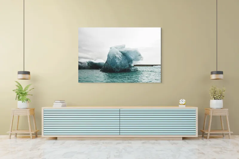 Tablou Canvas, "Gheață plutitoare în mare glaciară", Gheață, Ocean, Albastru, Cer, Nor, Natură, Rece, Arctic, Peisaj, Calm, 150 x 100 cm – poza 6