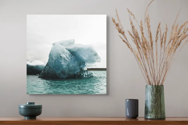 Tablou Canvas, "Gheață plutitoare în mare glaciară", Gheață, Ocean, Albastru, Cer, Nor, Natură, Rece, Arctic, Peisaj, Calm, 50 x 50 cm – poza 4