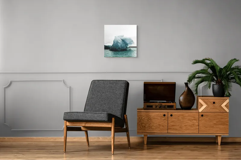 Tablou Canvas, "Gheață plutitoare în mare glaciară", Gheață, Ocean, Albastru, Cer, Nor, Natură, Rece, Arctic, Peisaj, Calm, 50 x 50 cm – poza 6