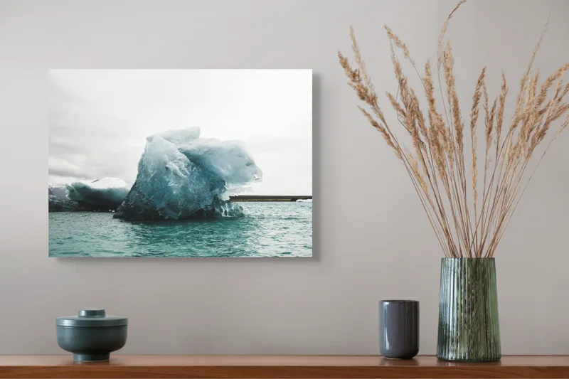 Tablou Canvas, "Gheață plutitoare în mare glaciară", Gheață, Ocean, Albastru, Cer, Nor, Natură, Rece, Arctic, Peisaj, Calm, 54 x 39 cm – poza 4