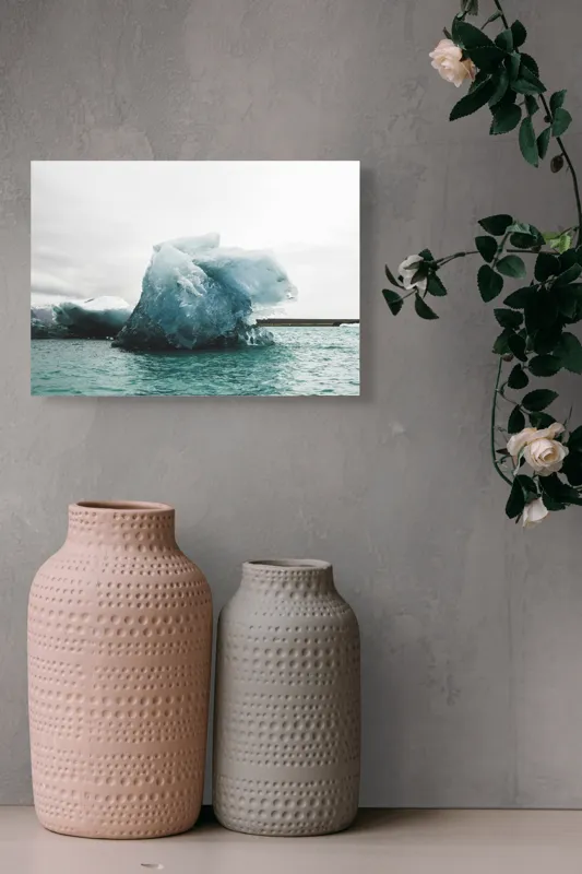 Tablou Canvas, "Gheață plutitoare în mare glaciară", Gheață, Ocean, Albastru, Cer, Nor, Natură, Rece, Arctic, Peisaj, Calm, 54 x 39 cm – poza 8