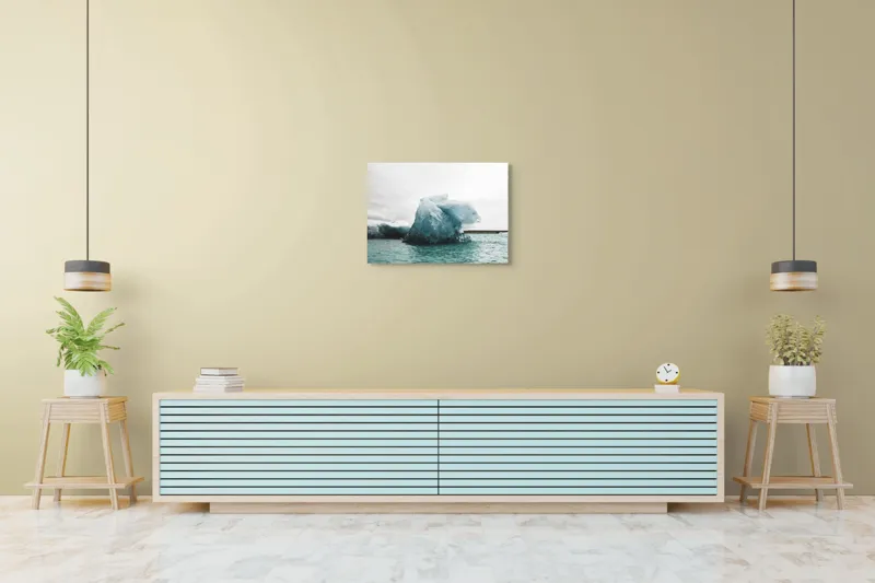 Tablou Canvas, "Gheață plutitoare în mare glaciară", Gheață, Ocean, Albastru, Cer, Nor, Natură, Rece, Arctic, Peisaj, Calm, 70 x 50 cm – poza 7