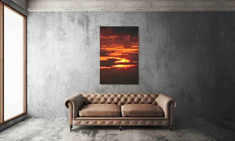 Tablou Canvas, "Răsărit de foc printre nori", Apus, Cer, Nor, Armonie, Lumină, Strălucire, Tăcere, Foc, Infinit, Magie, 100 x 150 cm – poza 6