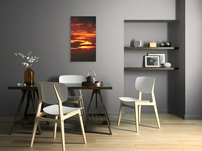 Tablou Canvas, "Răsărit de foc printre nori", Apus, Cer, Nor, Armonie, Lumină, Strălucire, Tăcere, Foc, Infinit, Magie, 50 x 90 cm – poza 4