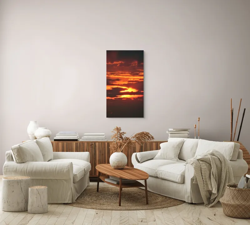 Tablou Canvas, "Răsărit de foc printre nori", Apus, Cer, Nor, Armonie, Lumină, Strălucire, Tăcere, Foc, Infinit, Magie, 50 x 90 cm – poza 7