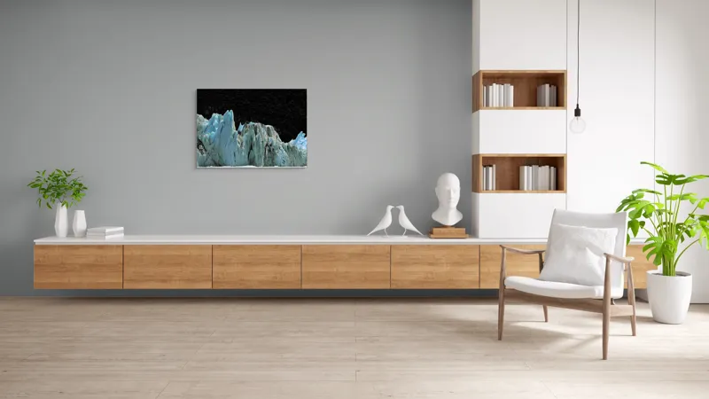 Tablou Canvas, "Regatul de Gheață al Tăcerii", Gheață, Munți, Contrast, Albastru, Întunecat, Natură, Peisaj, Glaciar, 100 x 70 cm – poza 6