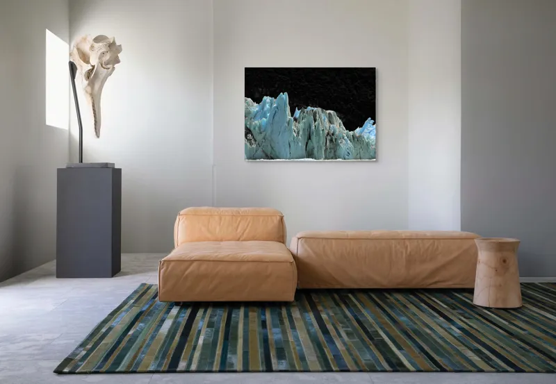 Tablou Canvas, "Regatul de Gheață al Tăcerii", Gheață, Munți, Contrast, Albastru, Întunecat, Natură, Peisaj, Glaciar, 100 x 70 cm – poza 7