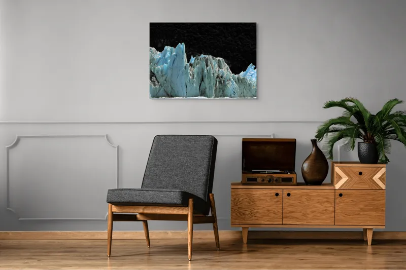 Tablou Canvas, "Regatul de Gheață al Tăcerii", Gheață, Munți, Contrast, Albastru, Întunecat, Natură, Peisaj, Glaciar, 100 x 70 cm – poza 8