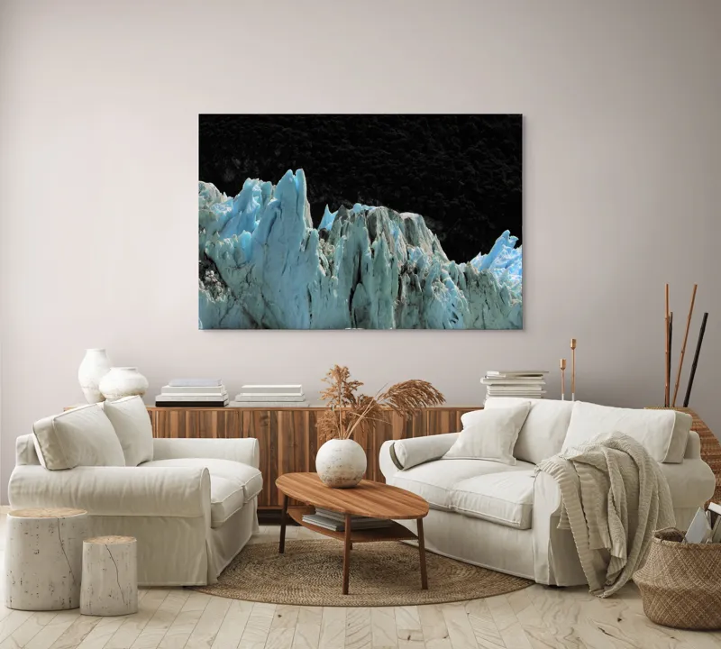 Tablou Canvas, "Regatul de Gheață al Tăcerii", Gheață, Munți, Contrast, Albastru, Întunecat, Natură, Peisaj, Glaciar, 150 x 100 cm – poza 3