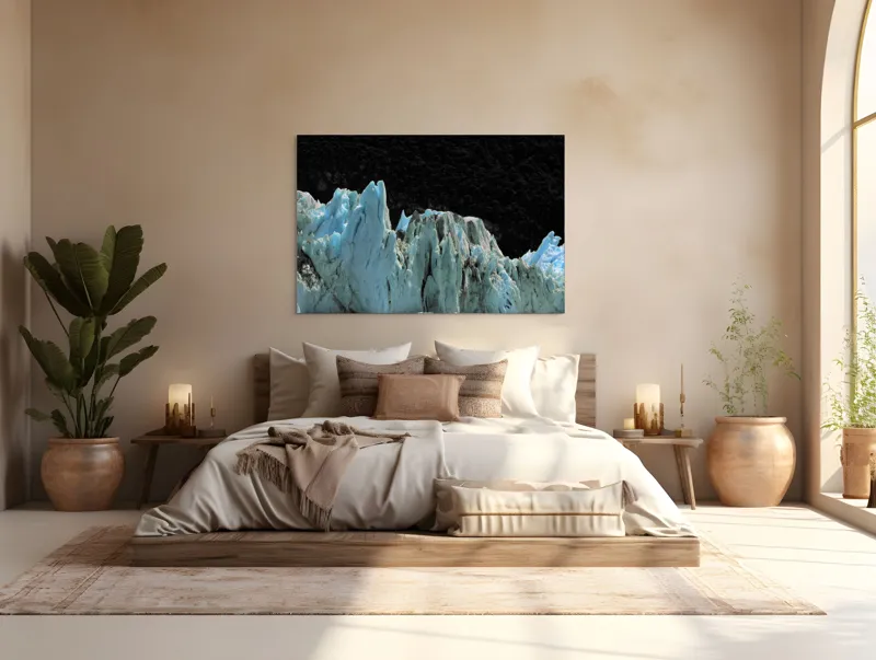 Tablou Canvas, "Regatul de Gheață al Tăcerii", Gheață, Munți, Contrast, Albastru, Întunecat, Natură, Peisaj, Glaciar, 150 x 100 cm – poza 4