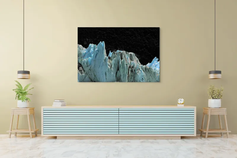 Tablou Canvas, "Regatul de Gheață al Tăcerii", Gheață, Munți, Contrast, Albastru, Întunecat, Natură, Peisaj, Glaciar, 150 x 100 cm – poza 6