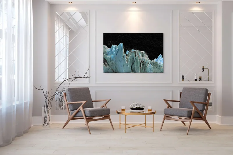 Tablou Canvas, "Regatul de Gheață al Tăcerii", Gheață, Munți, Contrast, Albastru, Întunecat, Natură, Peisaj, Glaciar, 150 x 100 cm – poza 7