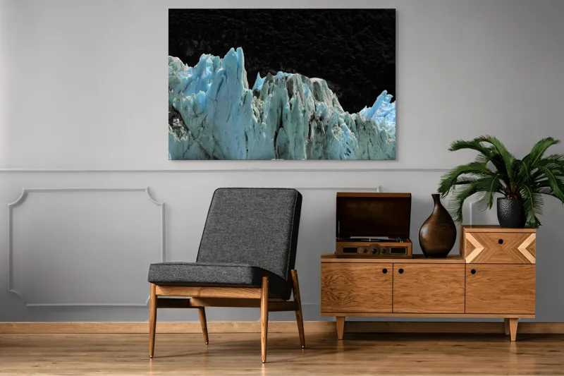 Tablou Canvas, "Regatul de Gheață al Tăcerii", Gheață, Munți, Contrast, Albastru, Întunecat, Natură, Peisaj, Glaciar, 150 x 100 cm – poza 8