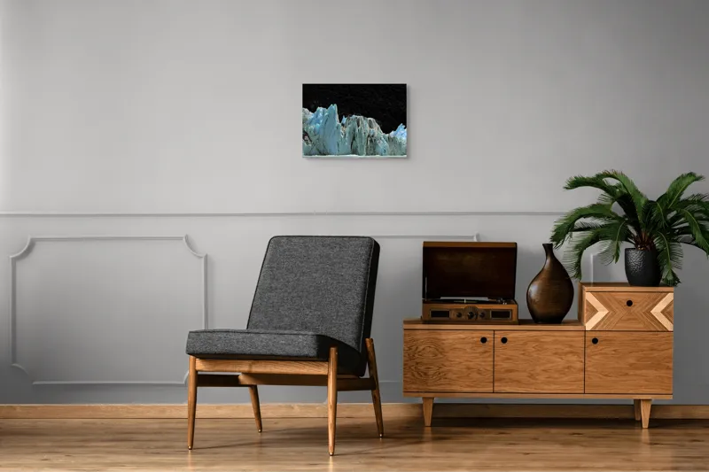 Tablou Canvas, "Regatul de Gheață al Tăcerii", Gheață, Munți, Contrast, Albastru, Întunecat, Natură, Peisaj, Glaciar, 54 x 39 cm – poza 7
