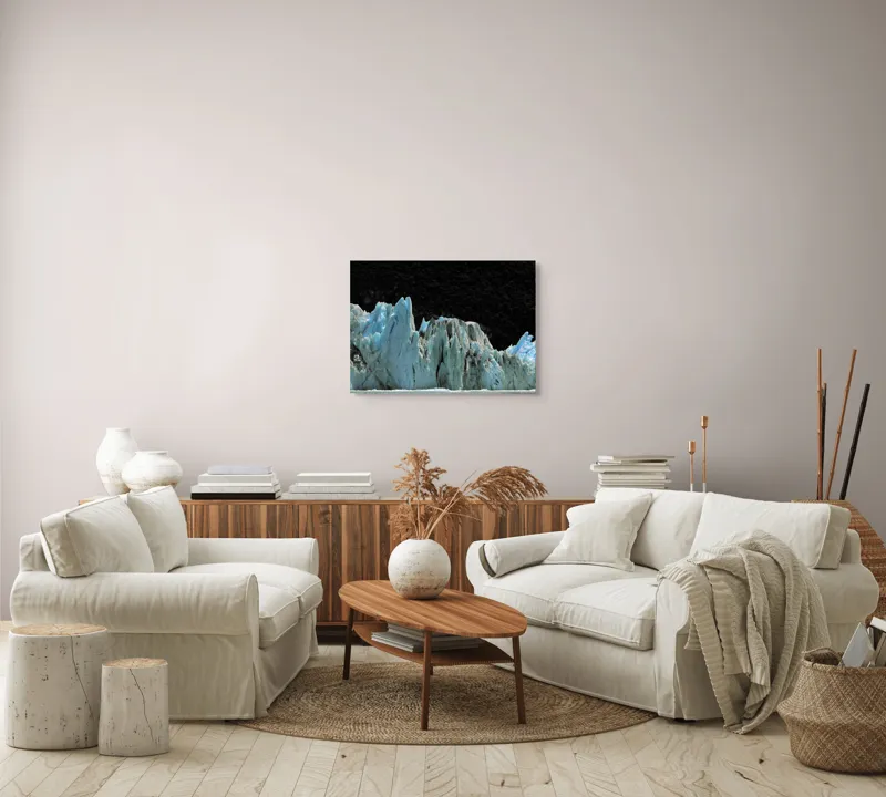 Tablou Canvas, "Regatul de Gheață al Tăcerii", Gheață, Munți, Contrast, Albastru, Întunecat, Natură, Peisaj, Glaciar, 70 x 50 cm – poza 6
