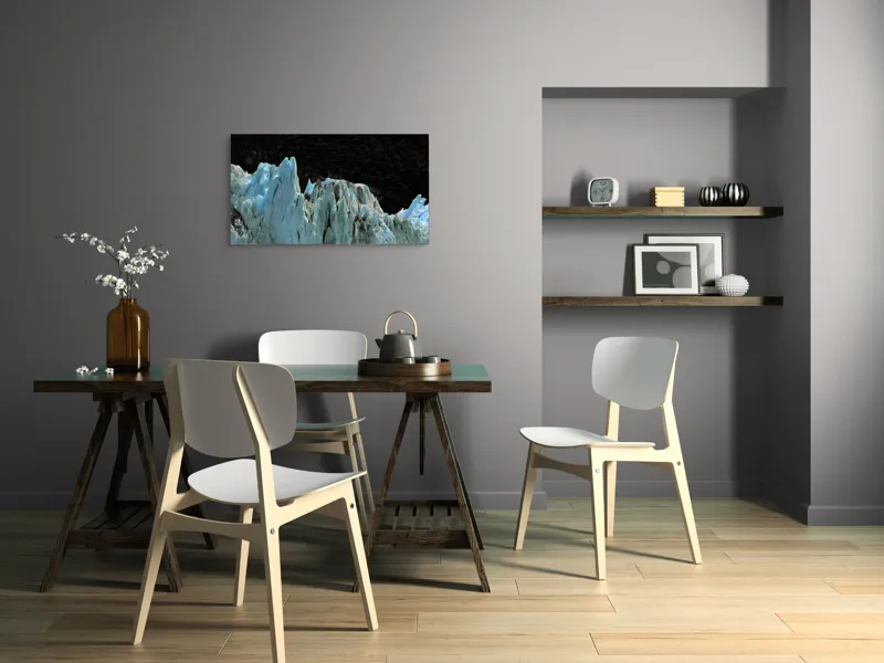 Tablou Canvas, "Regatul de Gheață al Tăcerii", Gheață, Munți, Contrast, Albastru, Întunecat, Natură, Peisaj, Glaciar, 90 x 50 cm – poza 3