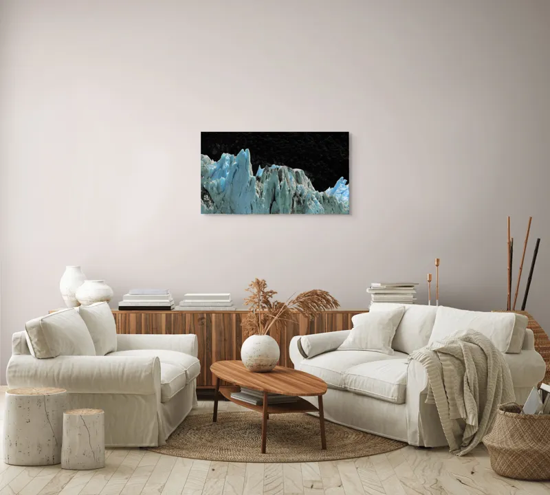 Tablou Canvas, "Regatul de Gheață al Tăcerii", Gheață, Munți, Contrast, Albastru, Întunecat, Natură, Peisaj, Glaciar, 90 x 50 cm – poza 4