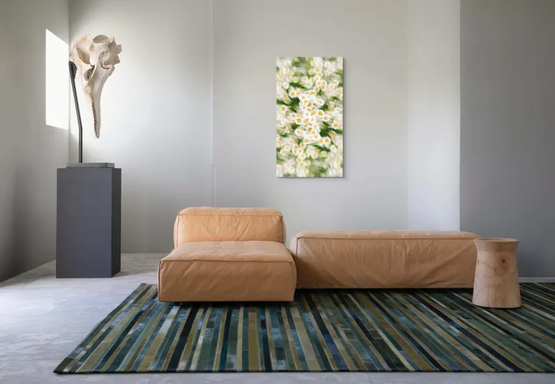 Tablou Canvas, "Dansul eteric al margaretelor în floare", Flori, Margarete, Mișcare, Energie, Culori, Natură, Vise, Artă, 50 x 90 cm – poza 5