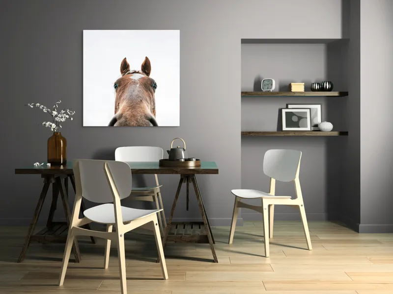 Tablou Canvas, "Calul privind spre cer senin", Nu pot identifica cine este în imagine., 100 x 100 cm – poza 6