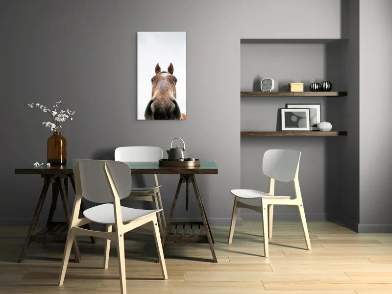 Tablou Canvas, "Calul privind spre cer senin", Nu pot identifica cine este în imagine., 50 x 90 cm – poza 4