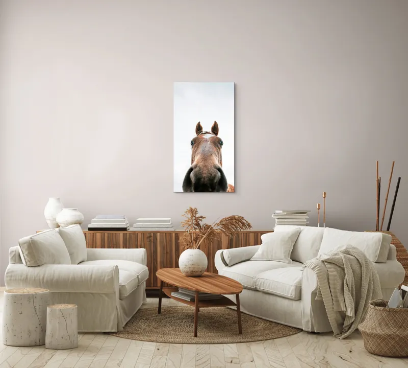 Tablou Canvas, "Calul privind spre cer senin", Nu pot identifica cine este în imagine., 50 x 90 cm – poza 7