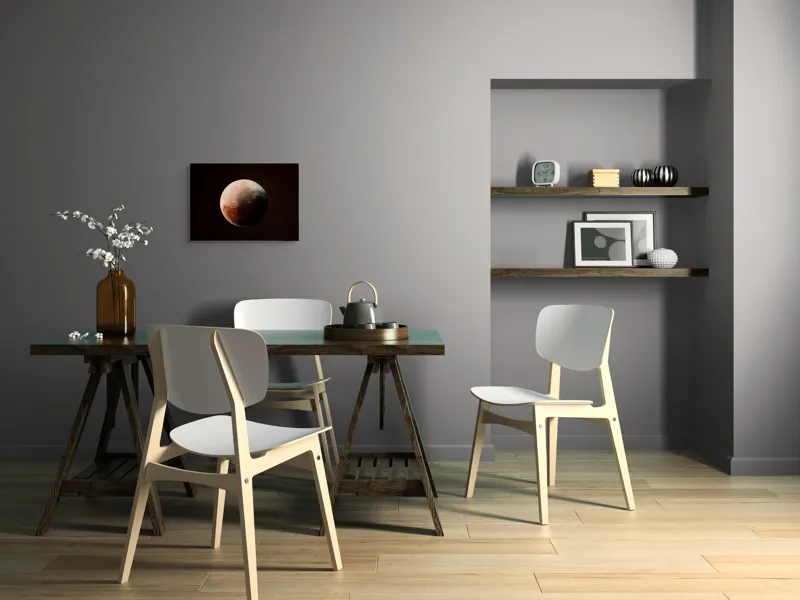Tablou Canvas, "Planeta misterioasă în penumbră cosmică", Mister, Planeta, Umbră, Textură, Maro, Albastru, Lumină, Cerc, Misterios, 54 x 39 cm – poza 6