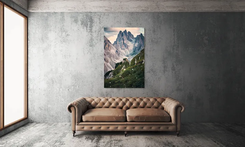 Tablou Canvas, "Munții învăluiți în lumina apusului", Majestic, Rugged, Towering, Serene, Verdant, Picturesque, Stark, Breathtaking, 100 x 150 cm – poza 6