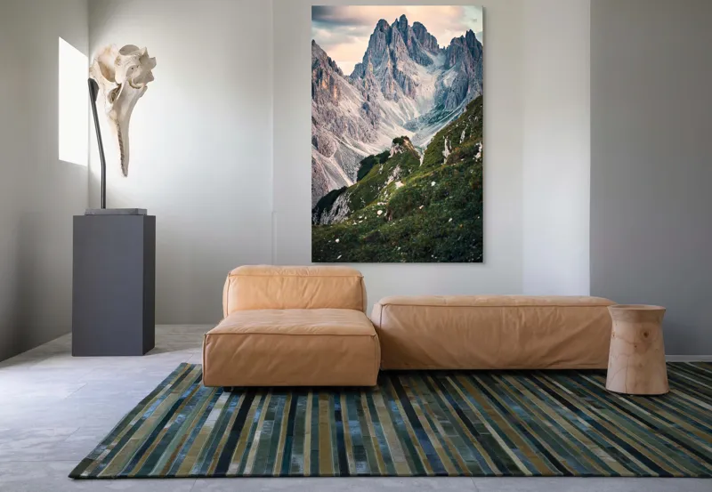 Tablou Canvas, "Munții învăluiți în lumina apusului", Majestic, Rugged, Towering, Serene, Verdant, Picturesque, Stark, Breathtaking, 100 x 150 cm – poza 7