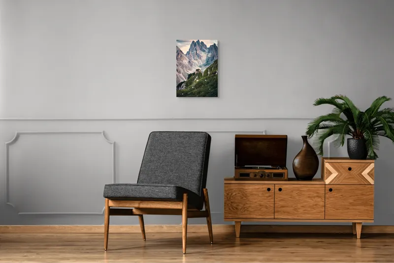 Tablou Canvas, "Munții învăluiți în lumina apusului", Majestic, Rugged, Towering, Serene, Verdant, Picturesque, Stark, Breathtaking, 39 x 54 cm – poza 8