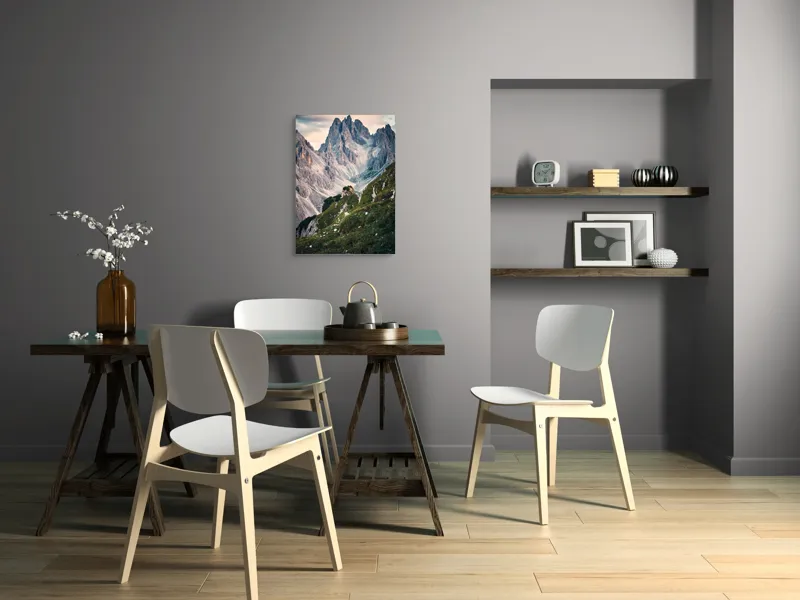 Tablou Canvas, "Munții învăluiți în lumina apusului", Majestic, Rugged, Towering, Serene, Verdant, Picturesque, Stark, Breathtaking, 50 x 70 cm – poza 5