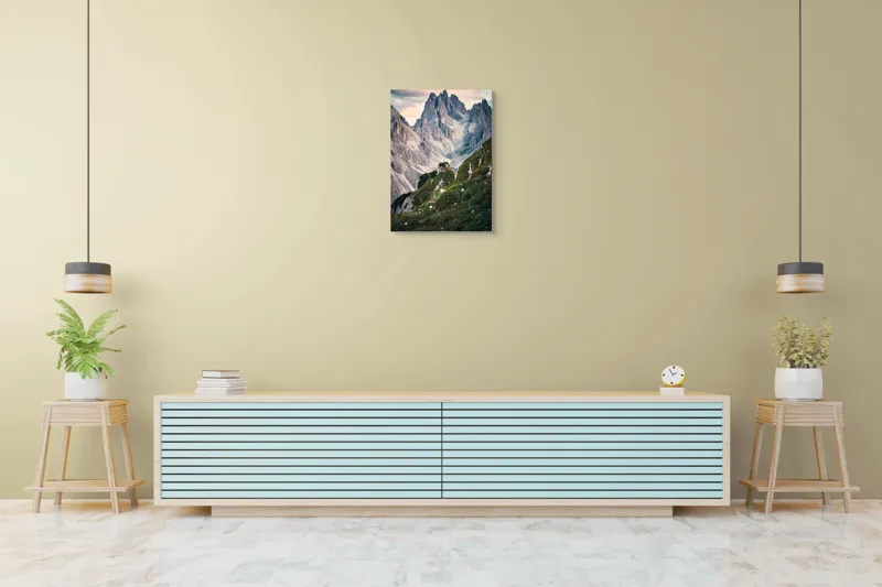 Tablou Canvas, "Munții învăluiți în lumina apusului", Majestic, Rugged, Towering, Serene, Verdant, Picturesque, Stark, Breathtaking, 50 x 70 cm – poza 6