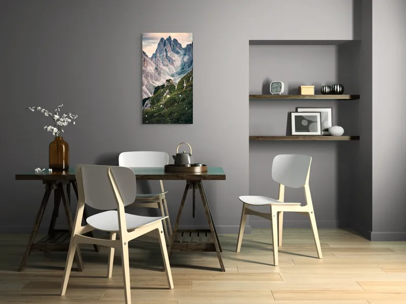 Tablou Canvas, "Munții învăluiți în lumina apusului", Majestic, Rugged, Towering, Serene, Verdant, Picturesque, Stark, Breathtaking, 50 x 90 cm – poza 4