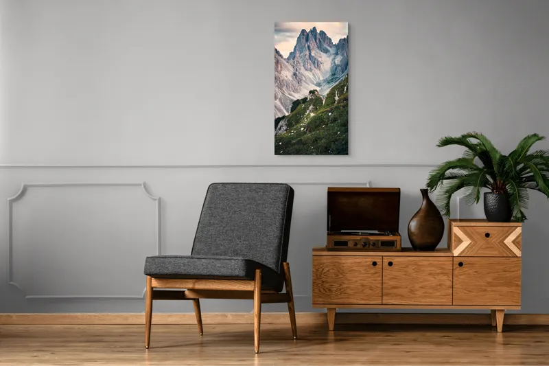 Tablou Canvas, "Munții învăluiți în lumina apusului", Majestic, Rugged, Towering, Serene, Verdant, Picturesque, Stark, Breathtaking, 50 x 90 cm – poza 8