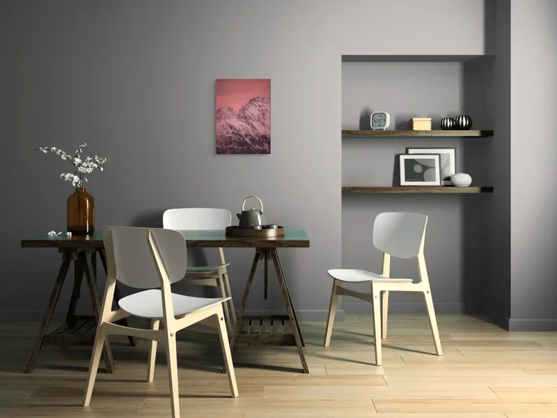 Tablou Canvas, "Tainicul amurg al munților înzăpeziți", Montană, Zăpadă, Creste, Cer, Roz, Apus, Imagine, Frumusețe, Liniște, Peisaj, 39 x 54 cm – poza 7
