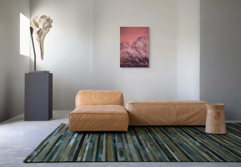 Tablou Canvas, "Tainicul amurg al munților înzăpeziți", Montană, Zăpadă, Creste, Cer, Roz, Apus, Imagine, Frumusețe, Liniște, Peisaj, 50 x 70 cm – poza 7