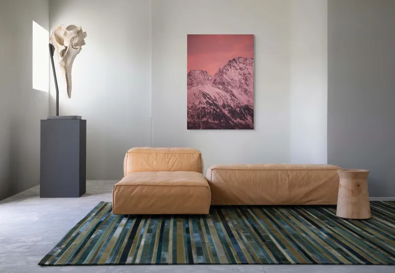 Tablou Canvas, "Tainicul amurg al munților înzăpeziți", Montană, Zăpadă, Creste, Cer, Roz, Apus, Imagine, Frumusețe, Liniște, Peisaj, 70 x 100 cm – poza 7