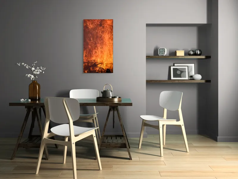 Tablou Canvas, "Focul în dansul etern al flăcărilor", Foc, Flăcări, Căldură, Intensitate, Ardere, Strălucire, Energie, 50 x 90 cm – poza 4