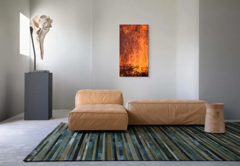 Tablou Canvas, "Focul în dansul etern al flăcărilor", Foc, Flăcări, Căldură, Intensitate, Ardere, Strălucire, Energie, 50 x 90 cm – poza 5