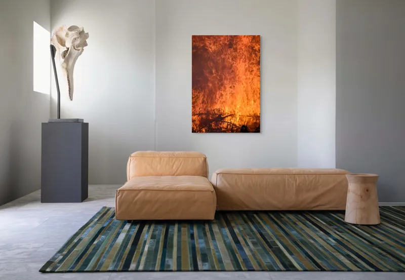 Tablou Canvas, "Focul în dansul etern al flăcărilor", Foc, Flăcări, Căldură, Intensitate, Ardere, Strălucire, Energie, 70 x 100 cm – poza 7