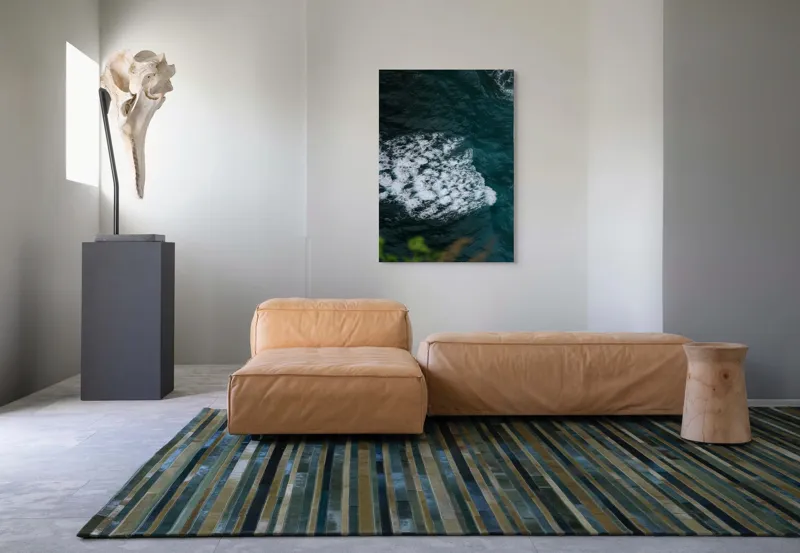 Tablou Canvas, "Valuri spumoase în largul mării", Ocean, Valuri, Spumă, Albastru, Natură, Energic, Dinamic, Apă, Profund., 70 x 100 cm – poza 7