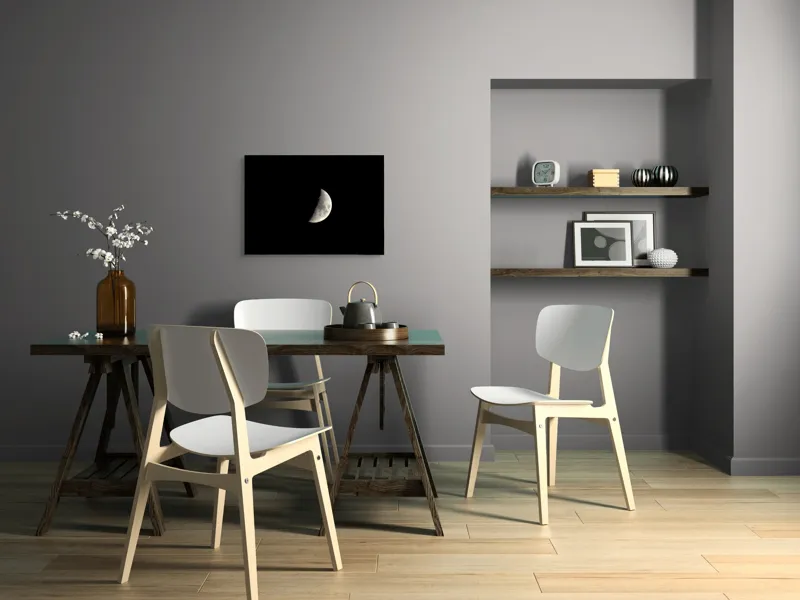 Tablou Canvas, "Luna în fază de primul pătrar", Mister, Lumină, Noapte, Cer, Astronomie, Tăcere, Frumusețe, Solitudine, 70 x 50 cm – poza 5