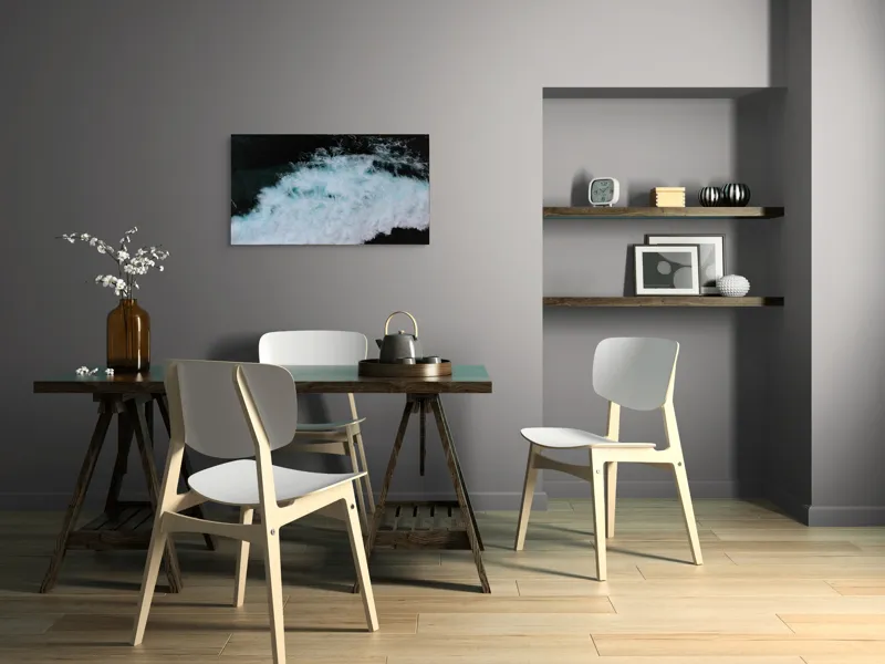 Tablou Canvas, "Vâltoarea albastră a oceanului misterios", Vijelie, Spumă, Ocean, Albastru, Mișcare, Natură, Energie, Vitejie, Valuri, Intenție, 90 x 50 cm – poza 3