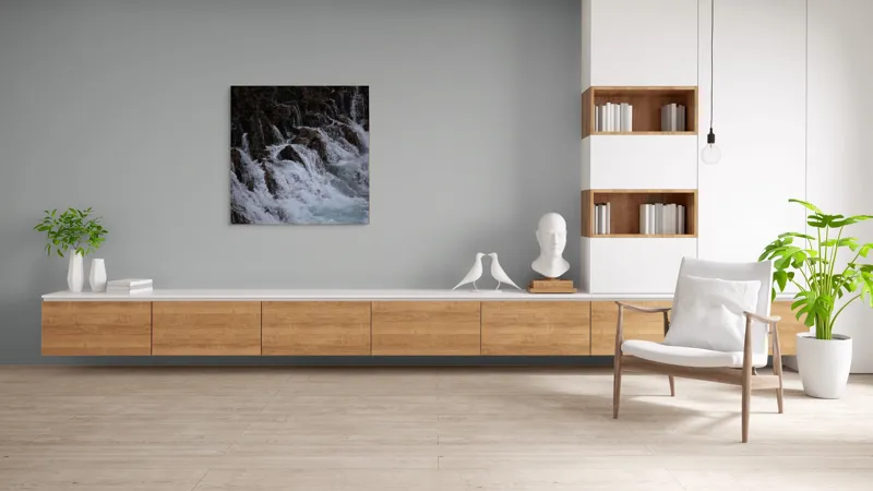 Tablou Canvas, "Cascada înspumată peste stânci abrupte", Cascadă, Piatră, Spumă, Apă, Natură, Forță, Curgere, Impact, Zgomot, Energie, 100 x 100 cm – poza 8