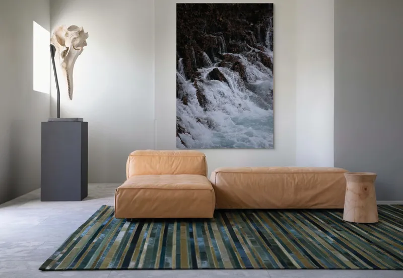 Tablou Canvas, "Cascada înspumată peste stânci abrupte", Cascadă, Piatră, Spumă, Apă, Natură, Forță, Curgere, Impact, Zgomot, Energie, 100 x 150 cm – poza 7