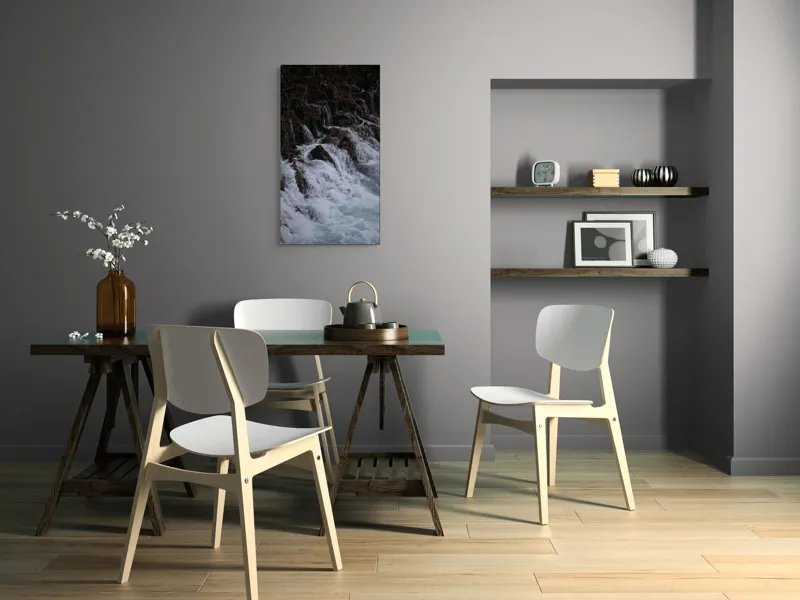 Tablou Canvas, "Cascada înspumată peste stânci abrupte", Cascadă, Piatră, Spumă, Apă, Natură, Forță, Curgere, Impact, Zgomot, Energie, 50 x 90 cm – poza 4